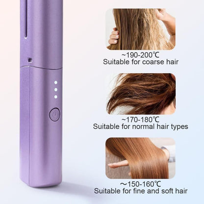 Portable Mini Hair Straightener Cordless Rechargeable Mini Adjustable Hot Hair Straightener