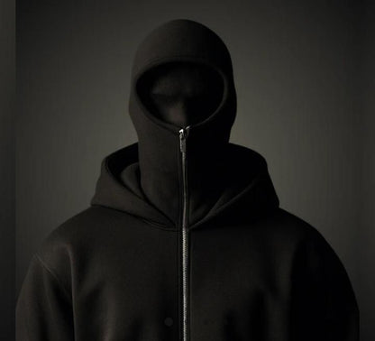 Ninja Hoodie – Unisex Zipper Hoodie with Built-In Mask