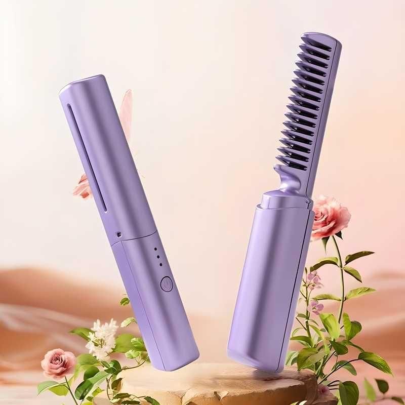 Portable Mini Hair Straightener Cordless Rechargeable Mini Adjustable Hot Hair Straightener